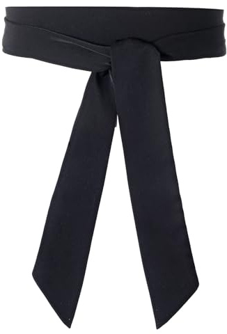 Josojoou Chiffon Black Sash Belt, Long Satin Ribbon Scarf Belt, Self Tie Waist Bow Tie Belts for Women Dresses Bridal Wedding(71 x 2 inch)