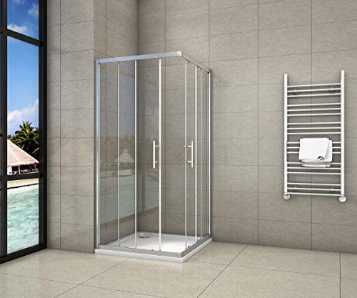 Box di vetro doccia angolare porte fissi e scorrevoli che si aprono 70x90cm