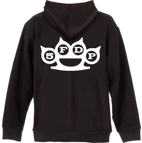 Five Finger Death Punch Hoodie Knuckles Band Logo Official Mens Black Zipped