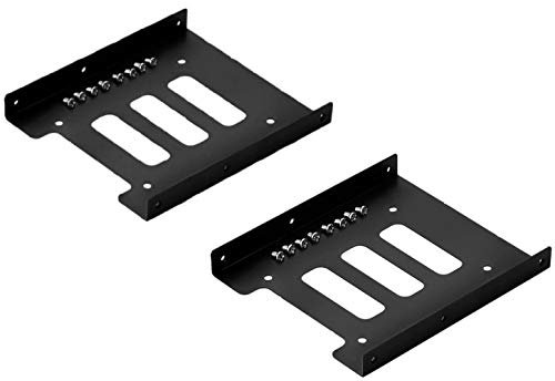 Paquete de 2 marcos de montaje de disco duro SSD de metal de 2.5 a 3.5 pulgadas, kit de montaje para disco duro < tornillos incluidos >=