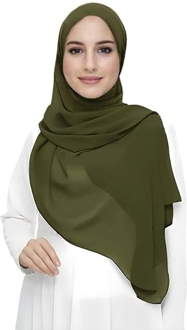 Premium Chiffon Hijab Head Scarf Shawl Wrap for Muslim Women Lightweight