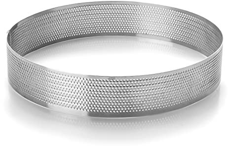 Lacor - 68532 - Moule arrière rond micro-perforé en acier inoxydable 18/10, diamètre 12 cm, hauteur 2 cm