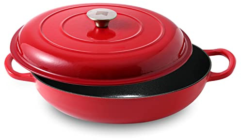 Cast Iron Casserole Braiser, with Black Interior