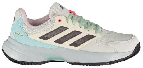 adidas Herren CourtJam Control 3 Clay Tennis Shoes, Crystal White/Aurora met/semi Flash Aqua, 41 1/3 EU