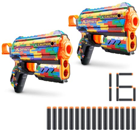 Confezione di 2 pistole X-Shot Skins Striper Flux con (16) dardi di ZURU