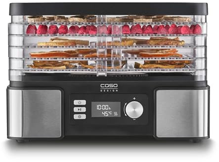 Caso DH 450 Dörrautomat, Testsieger Haus & Garten Test, für z.B. Obst, Gemüse, Kräutern etc., Temperatur individuell einstellbar von 30 ‐ 70 °C , Timer einstellbar von 0,5 ‐ 48 h