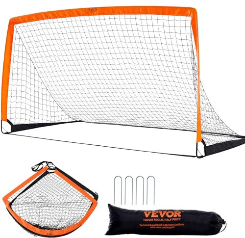VEVOR Fußballtor Profi Soccertor 1 STK. 1900 x 1000 mm, Pop-up-Outdoor Fußballtor, Faltbares Tragbares Fußballtor, Hochwertige Outdoor Torwand für Erwachsene & Kinder, Fussballtore Garten