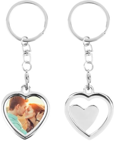 2 x Porte Clé Photo, Porte Clef Homme Porte Clef Femme Porte-clés, Porte-Clés, Porte Clé Couple DIY, Pour Ami Ami Maman Papa