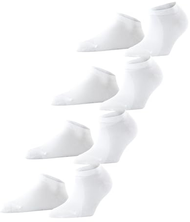 ESPRIT Solid W Sn cotone bassi tinta unita confezione multipla, Calzini corti Donna, Bianco White 2000, 36-41