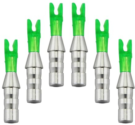 UP100 24 Sets Outer Diameter 4.2mm Pin Nock L Size Archery Arrow Pin Nock Arrow Tail Wings For Compound Recurve Bow Carbon Arrow (Transparent green)