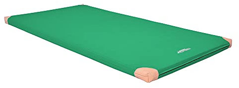 Grevinga® | Lek- och gymnastikmatta | (RG 22 – mycket mjuk) | med läderhörn | 200 x 100 x 6 cm | grön