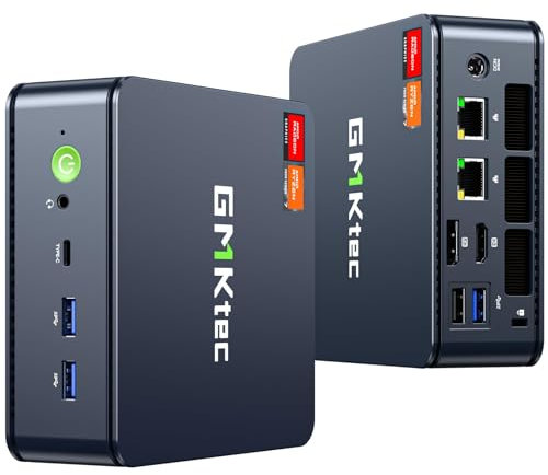 GMKtec M6 Ultra Gaming Mini PC Ryzen 5 7640HS (Actualizado Desde 6600H/6800U), 32GB RAM DDR5 1 TB SSD Dual Nic LAN 2,5GbE Mini Computer, Triple Pantalla 4K, WiFi 6, USB4, BT 5.2, DP, HDMI 2.0