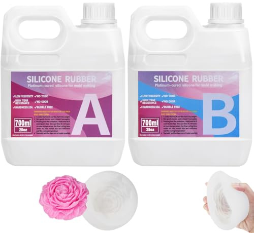 1400ml Silicone Mould Making Kit,Elastic Liquid Silicone Rubber for Making Silicone Moulds, Casting - Fast Cured Translucent 15A Moulding Silicon for DIY Resin Molds, Soap,Candle,Wax, 1:1 by Weight