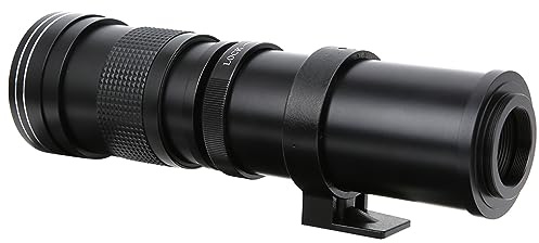 Teleobiettivo Zoom Ultra Potente con Teleconvertitore 2X e Messa a Fuoco Manuale 420.800 Mm F8.316 per Fotocamera con Attacco F (BLACK)