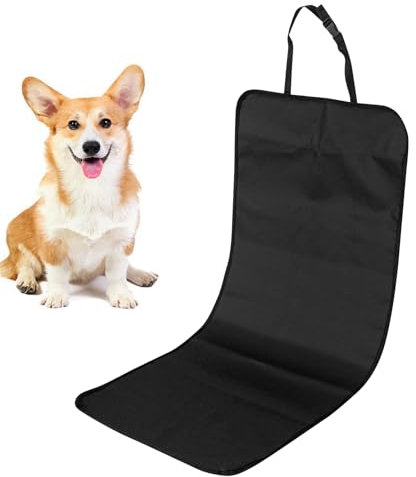 Qehyuelefu Car Seat Cover for Dogs Front, Waterproof Black Single Car Seat Cove ScratchProof Nonslip Universal Seat Cover for Dogs Easy to Install Perfect for Any Cars (Black)