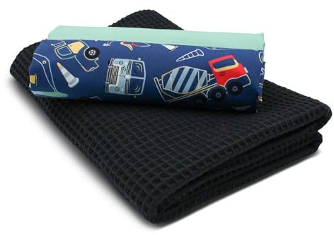 VmG-Store Våffelpiké + bomullstyg, set, färgkoordinerat, våffeltyg, 100 % bomullstyg, Tex Standard 100 (arbetsfordon Set103)