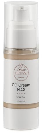 Dotor Beussi Crema Correttiva CC Cream N.10 | Crema Viso Pigmentata per Carnagioni Chiare | Uniforma, Idrata e Illumina l’Incarnato | Copertura Naturale e Effetto Luminoso Made in Italy 30 ml