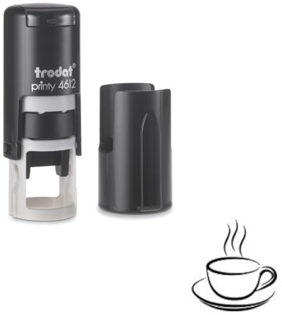 Sello para taza de café, sello de tarjeta de lealtad, tinta negra autoentintable, aprox. 11 mm