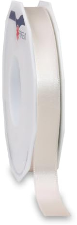 C.E. Pattberg Satin Ivoire (crème), Rouleau de 25 m de Ruban Satinée pour Emballage Cadeau, Largeur 15 mm, Accessoire de Décoration et Bricolage, Ruban Décoratif pour Présents, en Toute Occasion