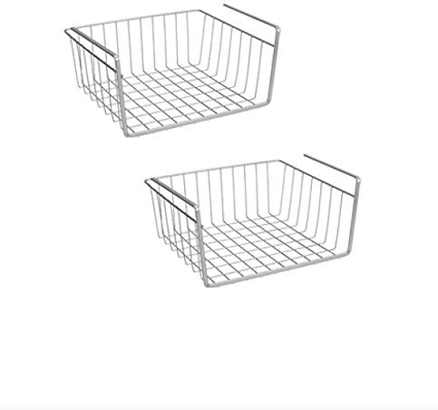 2 Stück Metaltex 364830094 Kanguro Schrankkorb 30cm silber