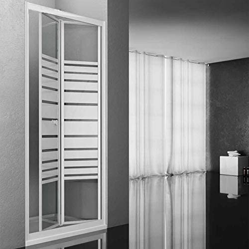 Ogomondo Porta Doccia a Soffietto Book Cristallo Temprato Bianco (86-90xh190 cm Serigrafato, 1)
