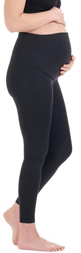 Herzmutter Moderskapssport Leggings - Yogabyxor för gravida kvinnor - Moderskap Leggings för sport - Leggings för gravida - Graviditet - 8300 (XXL, Svart)