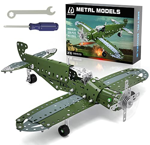 Lucky Doug Building Toys Model Airplane Set - DIY Building Stem Projects Toys for Kids Boys Ages 8-12, Assembly Science Toys for Model Fans