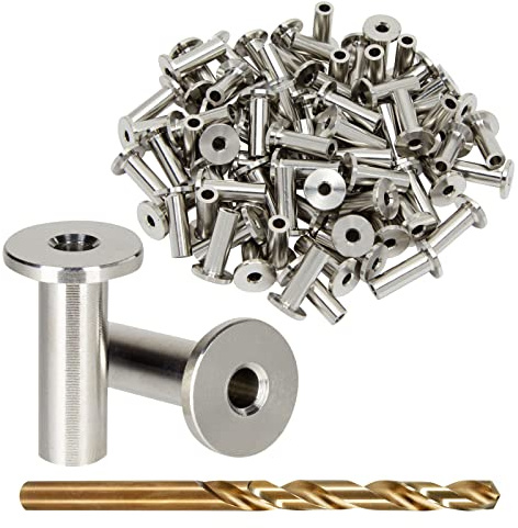 Built Industrial Stainless Steel Wire Rope Sleeves - 1/8 in Cable, 80 Pack