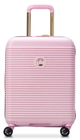 DELSEY Paris - Freestyle - Valise Cabine Rigide 55 cm x 40 cm x 20 cm - roulettes silencieuses - Coque légère et Solide - 35 L - S - Pivoine
