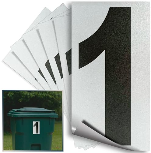 iSYFIX Black Vinyl Number 1 (One) Stickers - 6 Pack 5 inch - Premium Decal, Reflective Background, Pre-Spaced for Mailbox, Signs, Window, Door, Car, Trucks, Home, Business, Address, Indoor & Outdoor