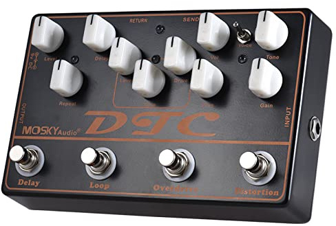 Loop station,KOCAN DTC 4-in-1 Effetti a pedale per chitarra elettrica Distorsione + Overdrive + Loop + Delay