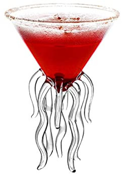 FnnEmg Wine Glasses 3D Jellyfish Muller Martini Wine Glasses Cup Red Wine Glasses