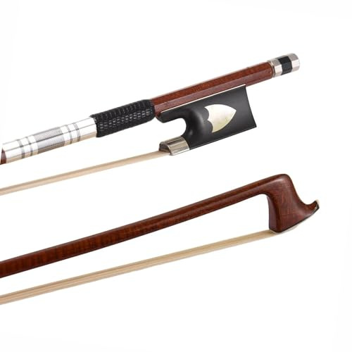 arco de violín Arcos De Violín De Tamaño Completo 4/4 Poste De Arco De Violín De Madera, Núcleo De Fibra De Carbono Instrumento De Cuerda Híbrido De Madera De Brasil