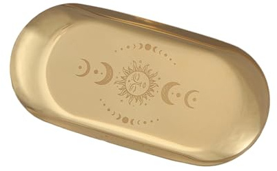 LLINthy Bandeja ovalada para joyas, bandeja de almacenamiento ovalada, bandeja de servir para cosméticos, llaves, postres, frutas, pentáculos, bandeja de almacenamiento de joyas, bandeja ovalada