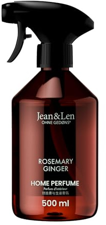 Jean & Len Home Perfume Rosemary & Ginger, Raumduft mit würzig-frischer Duftnote, erfrischt mit nur einem Sprühstoß, Raumspray im minimalistischen Design, 500 ml