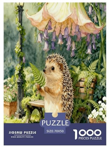 1000 Piece Hedgehog Jigsaw Puzzle for Adults Kids - Challenging & Brainteasing, Giant Lily of The Valley Jigsaws, Home Decoration Unique Gift 70x50cm/1000pcs