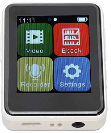 Naroote Lettore Musicale Full Touch Screen 5.0 Lettore MP3 HiFi Lossless Multiformato Riduzione del Rumore HD Schermo TFT da 1,8 Pollici per l'uso Quotidiano (Scheda di memoria da 32 GB)