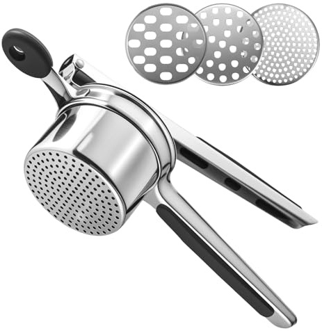 Schiacciapatate Multiuso, Grande Capacità, Struttura In Acciaio Inossidabile 430, Con Quattro Lame Intercambiabili Ideale Per Preparare Purè Di Patate, Succhi e Marmellate