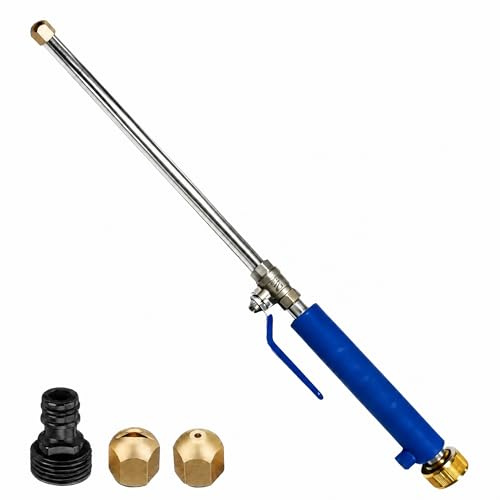 FainFun Lance Haute Pression, Tête Haute Pression Tuyau Arrosage, Buse à Haute, Pistolet Arrosage (2, Bleu)