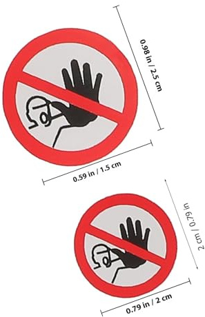 FESTFENDS 20 Adesivi Etichette di Avvertimento Cartello di Divieto di Ingresso, Autoadesivi Diametro 20-25 Mm Forte Adesione, di Sicurezza per Ambienti di Lavoro Industriale