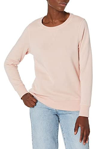 Amazon Essentials Pull à Col Rond en Polaire (Disponible en Grandes Tailles) Femme, Rose Clair, S