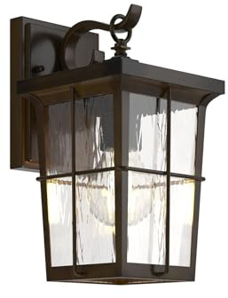 Lindby Outdoor Wall Light Charmaine dimmable (Antique, Vintage) in Brown Made of Aluminium (1 Light Source E27) from wall lamp for Exterior/Interior Walls House Terrace und Balcony