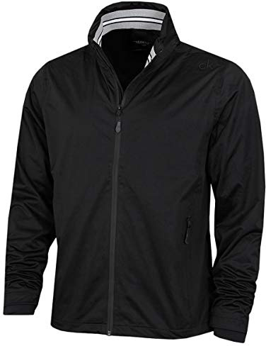 Calvin Klein Mens Collar Detail Waterproof Jacket - Black/Black - L