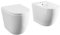 Sanitari in Ceramica Filomuro Vaso Bidet Con Brida Sedile Soft-Close Chiusura Rallentata Mod. Roma