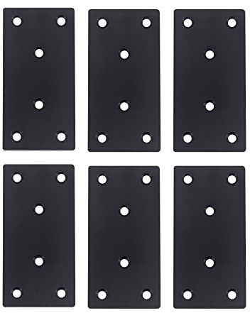 Yuhtech Piastre di Giunzione Piatte, Confezione da 6 Pezzi Connettore di Riparazione per il Fissaggio del Legno in Metallo (100 x 50 x 2mm)