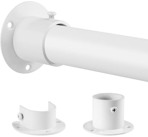 Tringle à vêtements murale, blanche, extensible, 74 à 162 cm, réglable, pour chambre à coucher