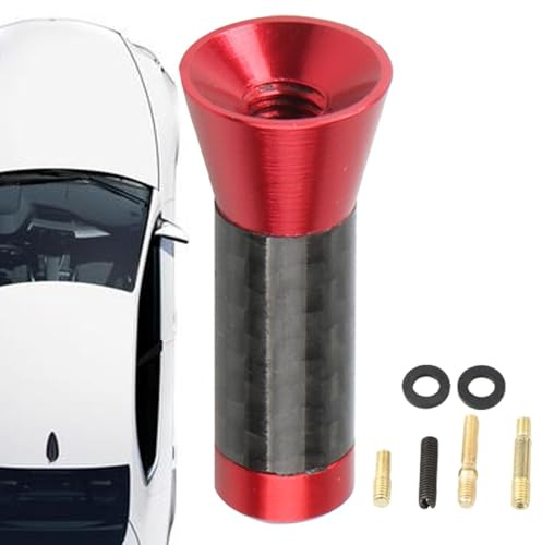 Antena AM FM para automóvil, antena de techo para automóvil | Antena de estilo de coche de 3,5 cm | Reemplazo de antena de coche de metal, antena de parabrisas de coche de fibra de carbono para coches