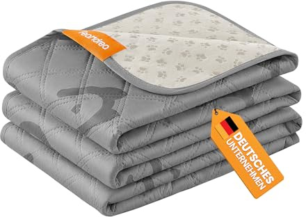 Feandrea Vattentät Hundfilt, 137 x 107 cm, Bilsitsöverdrag, Soffskydd, Maskintvättbar, Halkfri Baksida, Quiltad Design, Duvgrå PPB026GD01