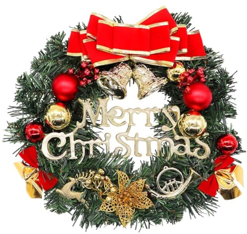 Ghirlanda Natalizia Ghirlande Natalizie per Porta D'ingresso Corona di Natale con Frutti di Pino e Bacche Corona Natalizia per Porta per la Caminetto e Decorazione da Parete