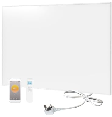 byecold Infrared Heater Panel Built in Thermostat, 520W Far Infrared Electric Heater Panel Wall Mounted, Wifi App Remote Control, Energy Efficient Heater for Bedroom/Living Room - 903x603mm